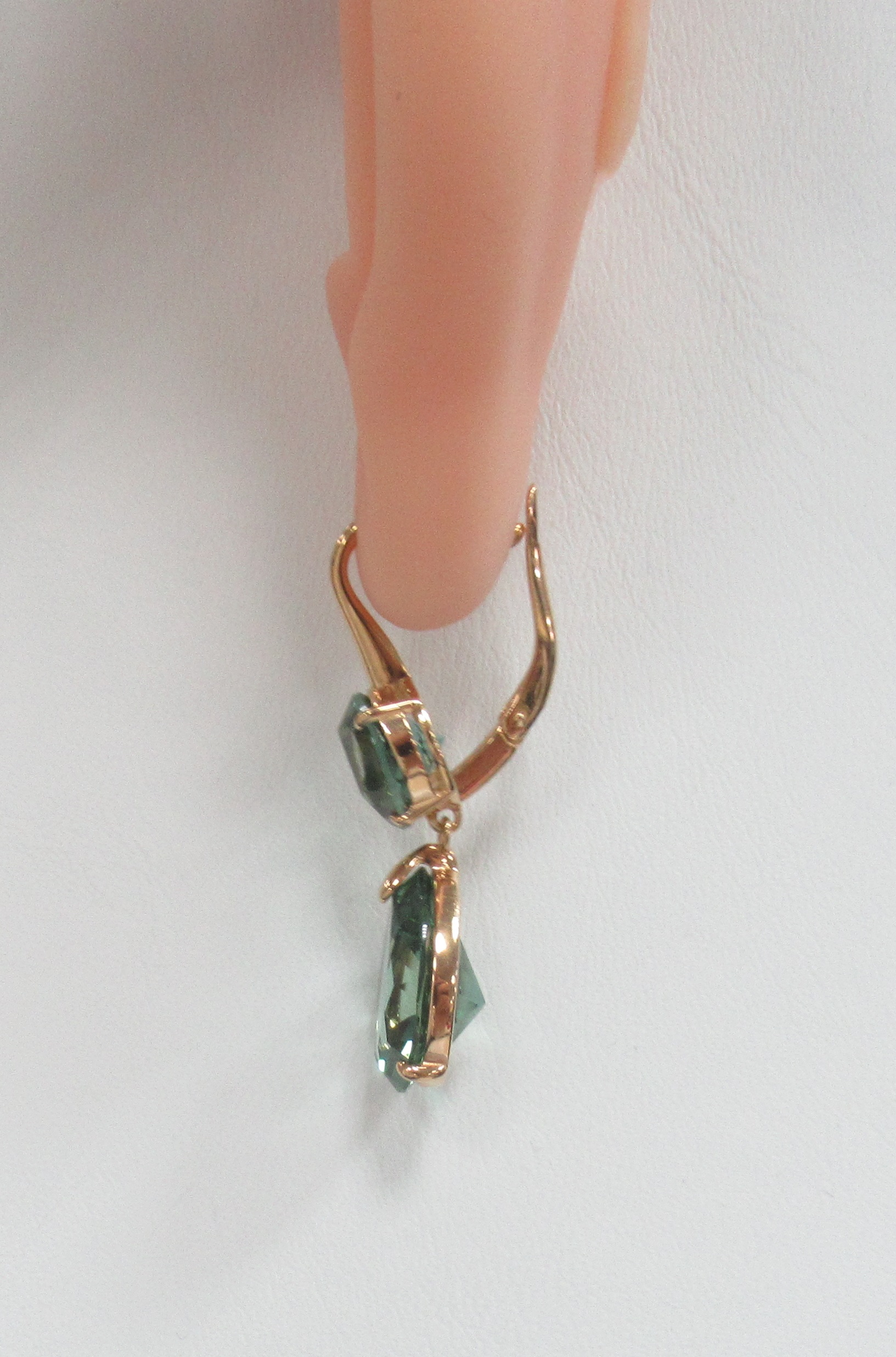 Серебряные серьги с празиолитами